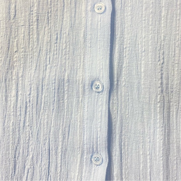 Eloquii Light Blue Button Front Shirt Dress Size 14 Cotton Gauze Midi - Picture 9 of 11